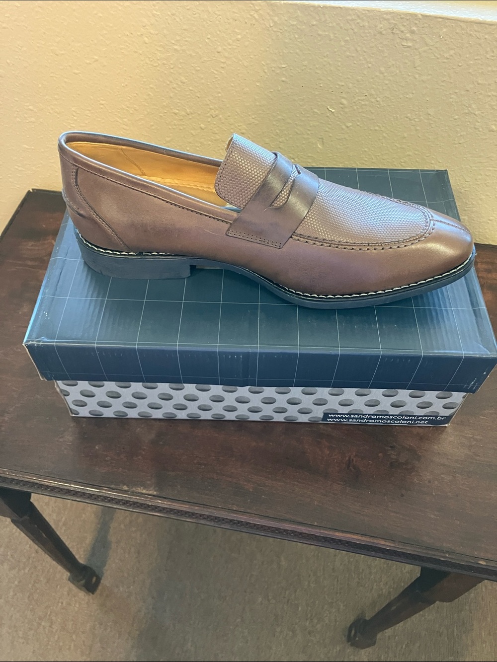 Sandro Moscoloni Brown Leather Penny Loafers